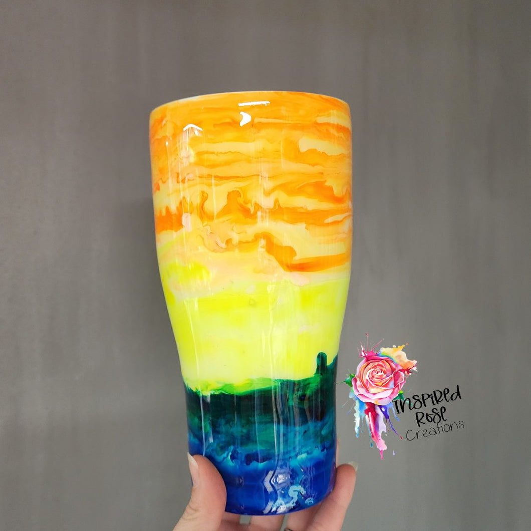 CUSTOMIZE Ryan Made: Blue/Yellow/Orange Inks 30 oz Modern Tumbler