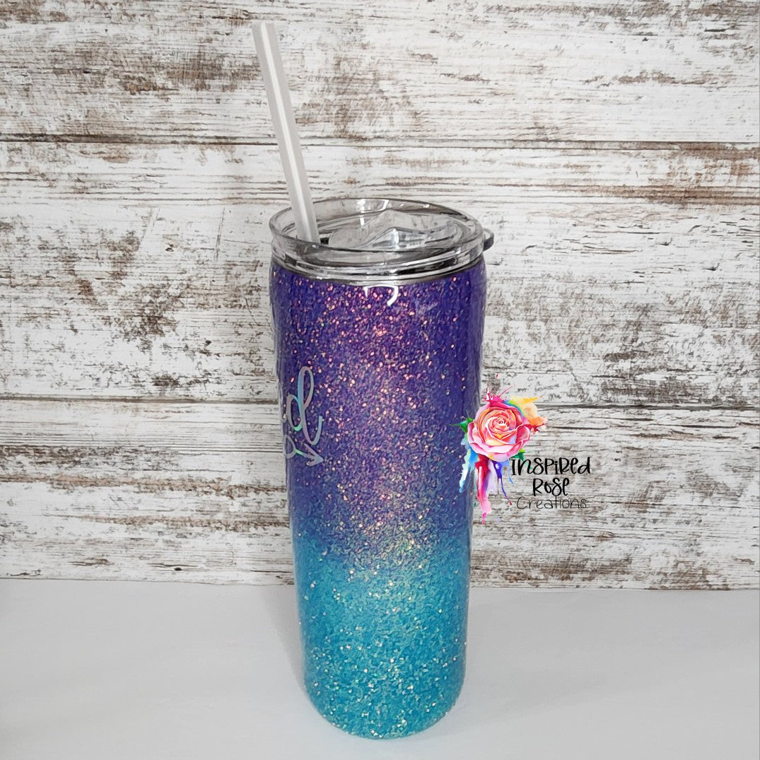 Beyond Blessed Doula - Plain Skinny Tumbler with Straw, 20oz