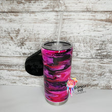 Load image into Gallery viewer, Pink &amp; Purple Alcohol Inks 15 oz Duo Tumbler
