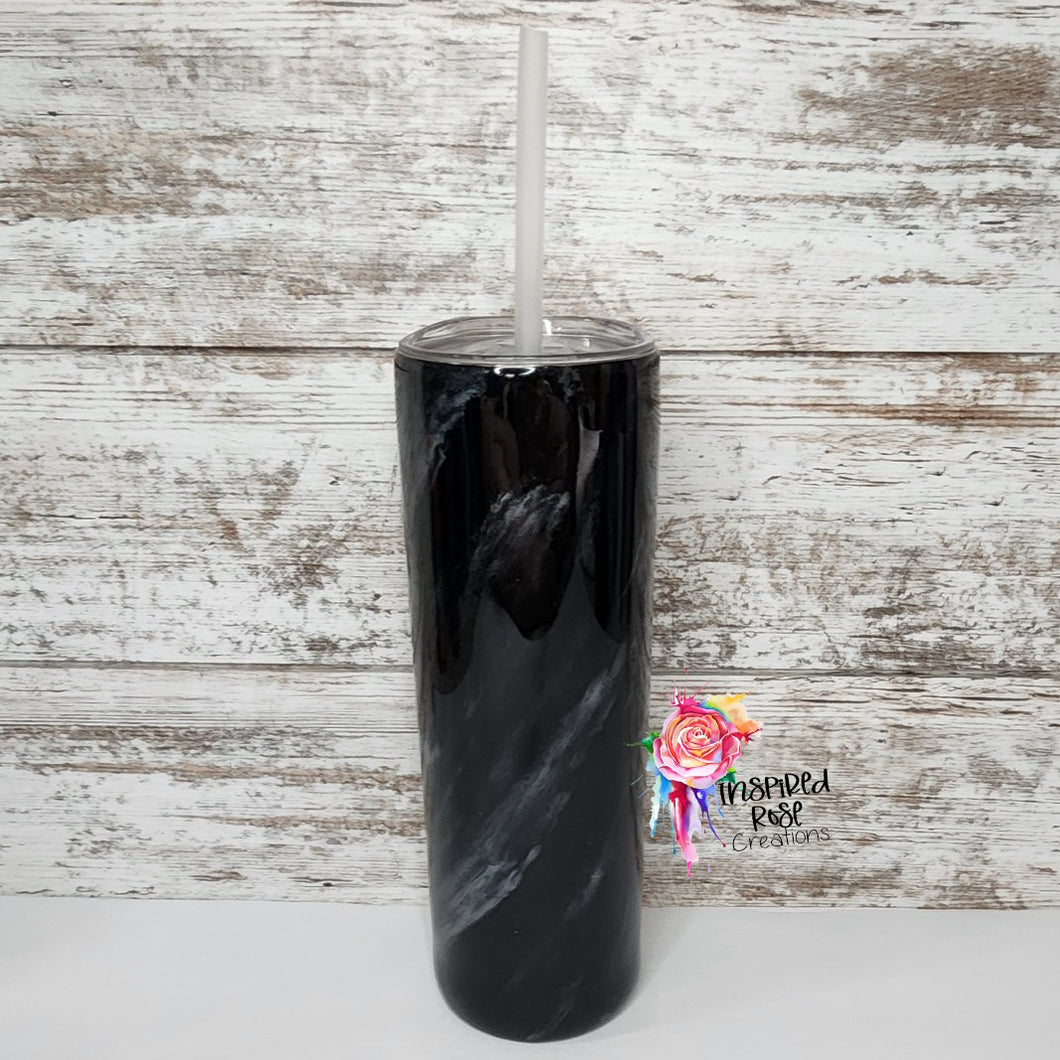 Black & White Marble 30 oz Skinny Tumbler