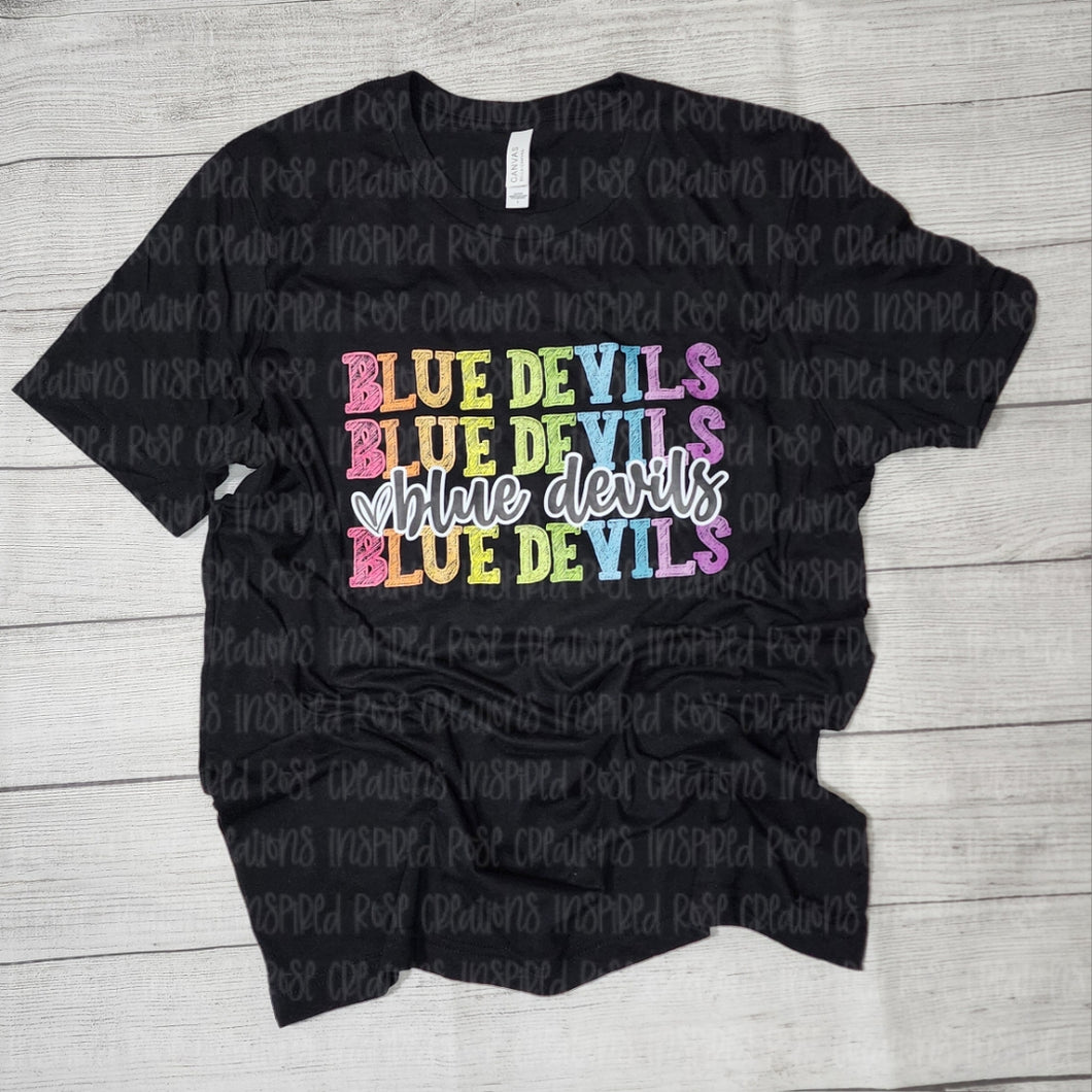 PREORDER CLOSES 11/22 (Expected 12/13) Blue Devils Stacked Sketchy Multi