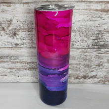 Load image into Gallery viewer, Pink/Purple/Navy Alcohol Ink 30 oz Skinny Tumbler
