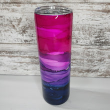 Load image into Gallery viewer, Pink/Purple/Navy Alcohol Ink 30 oz Skinny Tumbler
