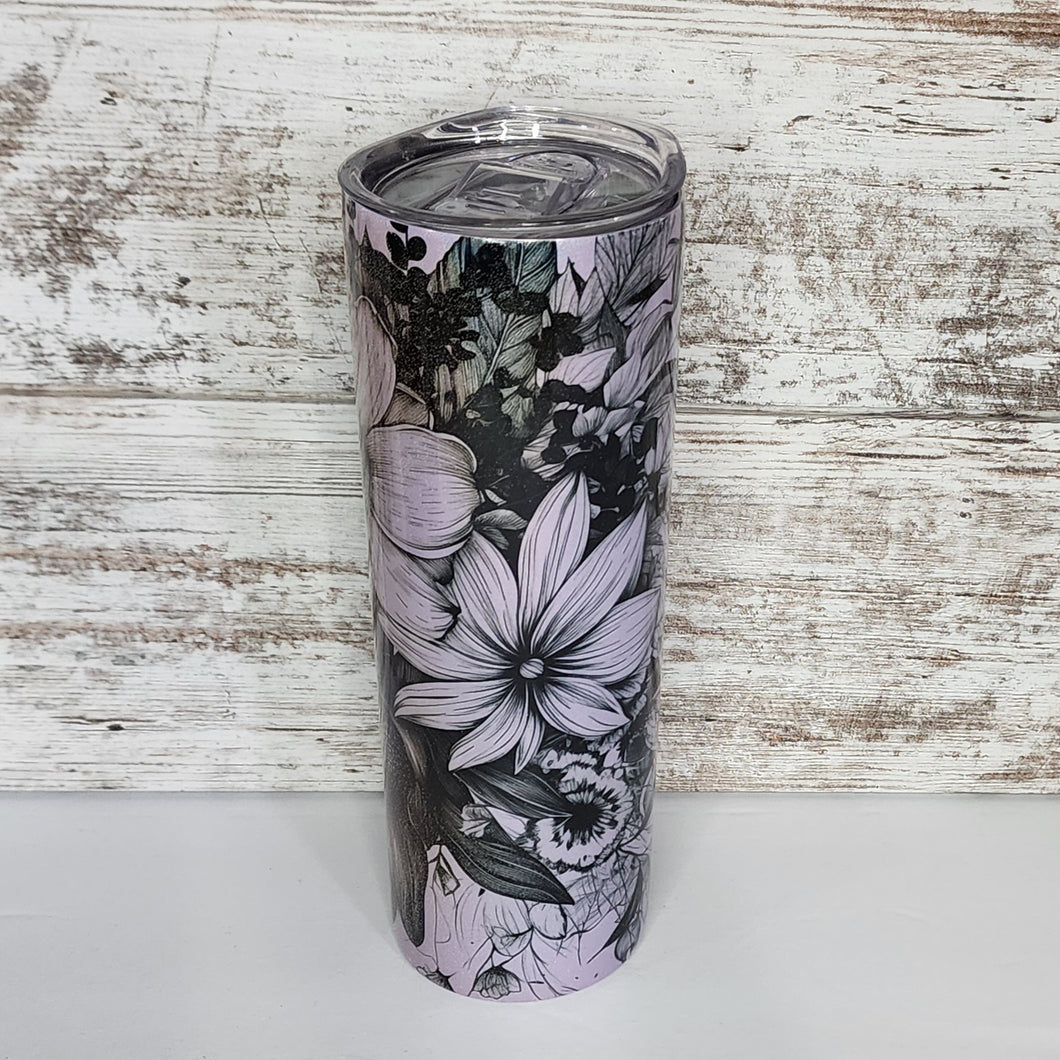 Flower Purple 20 oz Skinny Sub Shimmer Tumbler