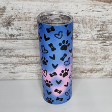 Load image into Gallery viewer, Paw &amp; Heart 20 oz Skinny Sub Color Changing Tumbler
