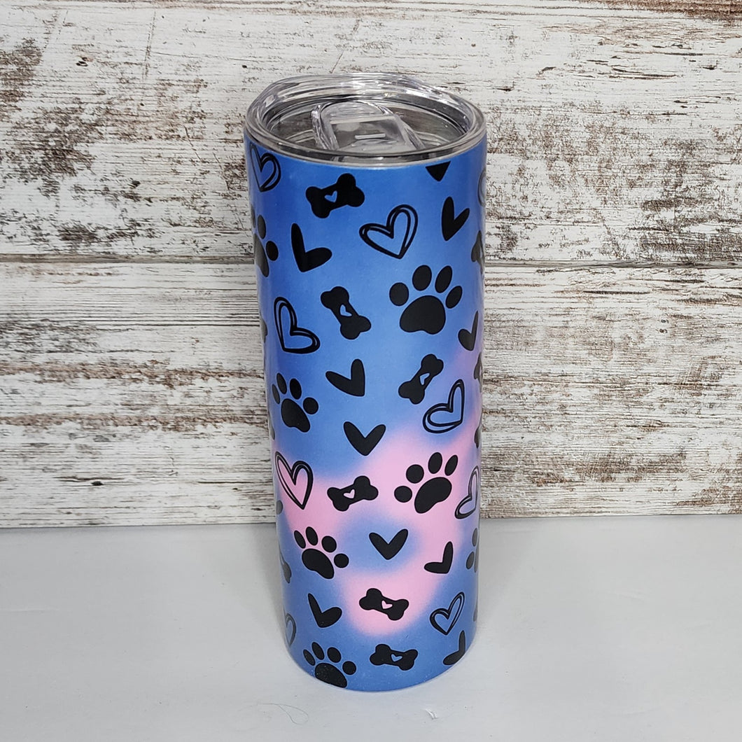 Paw & Heart 20 oz Skinny Sub Color Changing Tumbler