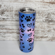 Load image into Gallery viewer, Paw &amp; Heart 20 oz Skinny Sub Color Changing Tumbler
