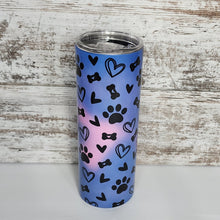 Load image into Gallery viewer, Paw &amp; Heart 20 oz Skinny Sub Color Changing Tumbler
