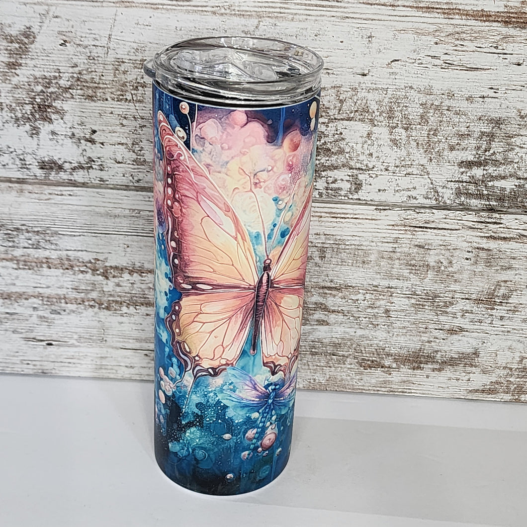 Butterfly 20 oz Skinny Sub Glow Tumbler