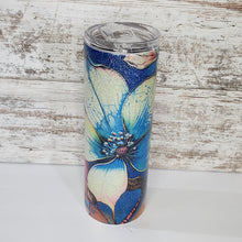 Load image into Gallery viewer, Ink Dogwood Flower 20 oz Skinny Sub glitter Tumbler
