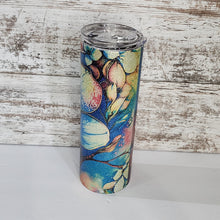 Load image into Gallery viewer, Ink Dogwood Flower 20 oz Skinny Sub glitter Tumbler
