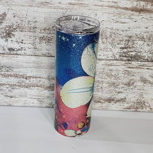 Load image into Gallery viewer, Ink Dogwood Flower 20 oz Skinny Sub glitter Tumbler
