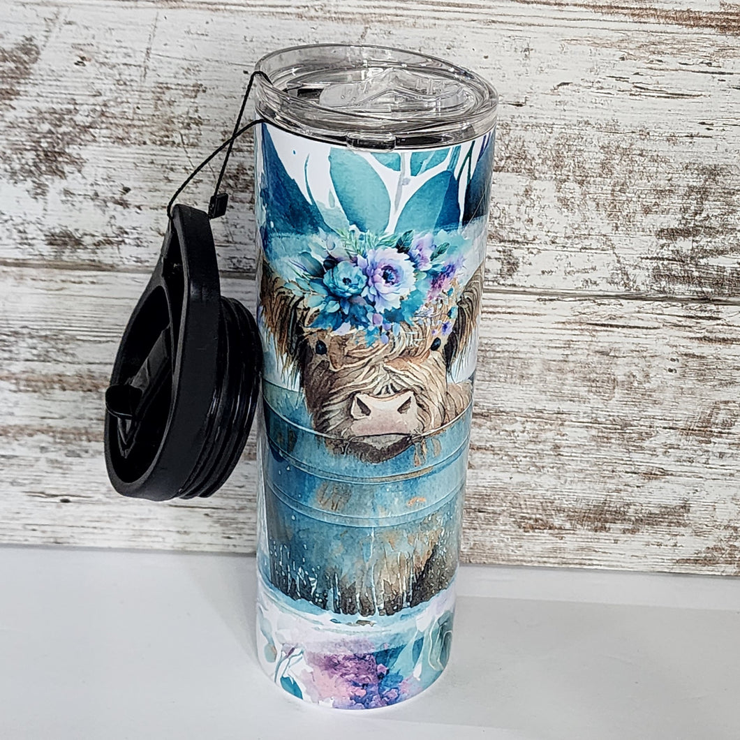 Highland Cow 20 oz Duo Skinny Sub Tumbler