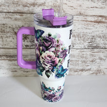 Load image into Gallery viewer, 40 oz Purple handle Pray Tumbler
