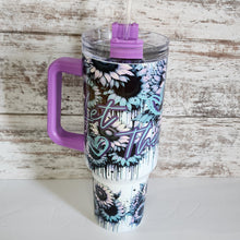 Load image into Gallery viewer, 40 oz Purple handle Let Them Tumbler
