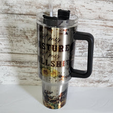 Load image into Gallery viewer, 40 oz Black Handle Stainless Heifer Tumbler
