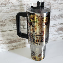 Load image into Gallery viewer, 40 oz Black Handle Stainless Heifer Tumbler
