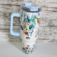 Load image into Gallery viewer, 40 oz Blue handle with Highland Cow Tumbler
