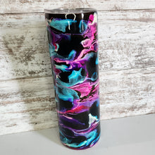 Load image into Gallery viewer, Pink, Purple, &amp; Blue Alcohol Ink 30 oz Skinny Tumbler
