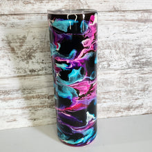 Load image into Gallery viewer, Pink, Purple, &amp; Blue Alcohol Ink 30 oz Skinny Tumbler
