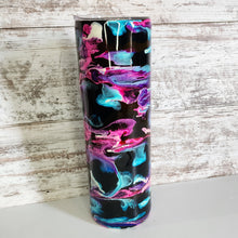 Load image into Gallery viewer, Pink, Purple, &amp; Blue Alcohol Ink 30 oz Skinny Tumbler
