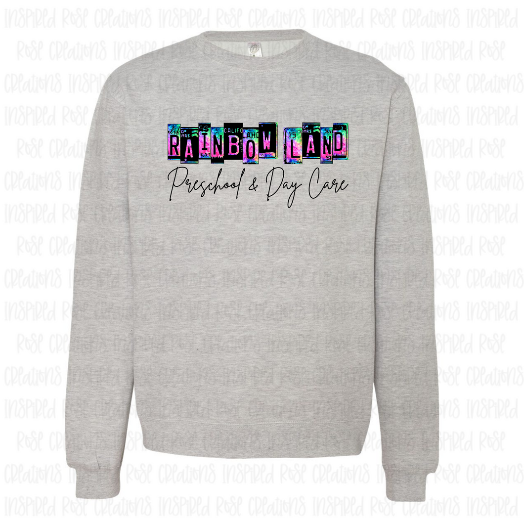 PREORDER CLOSES 9/3 (Expected 10/11) RAINBOW LAND License Plate ADULT Crew Neck Sweatshirt