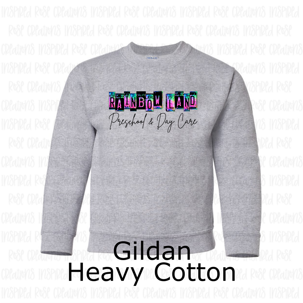 PREORDER CLOSES 9/3 (Expected 10/11) RAINBOW LAND License Plate YOUTH Crew Neck Sweatshirt