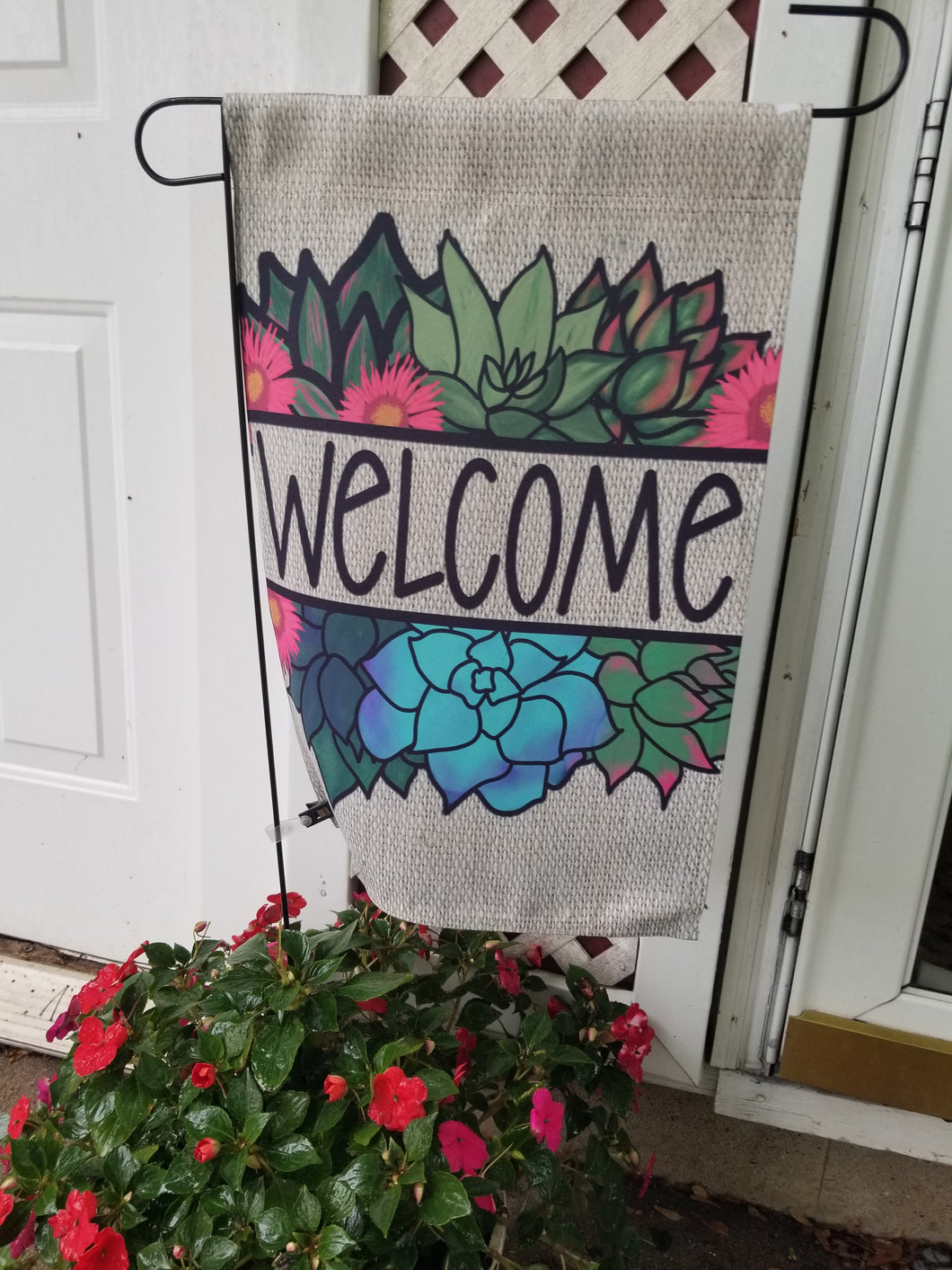 Succulent Welcome Garden Flag