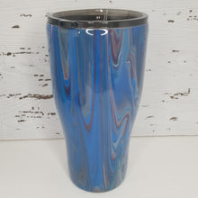 Load image into Gallery viewer, Acrylic Paint Pour Red/Blue 30 oz. Modern Tumbler
