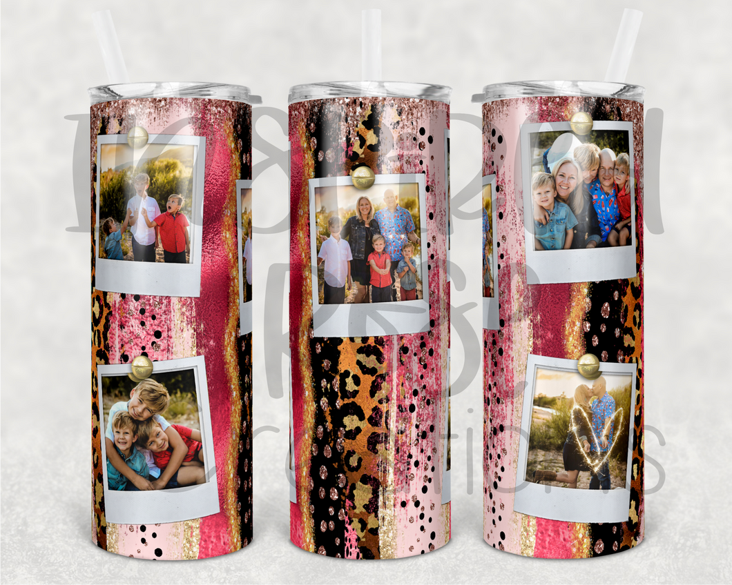 PREORDER Pink Brushstroke Cheetah 20 oz Skinny Tumbler