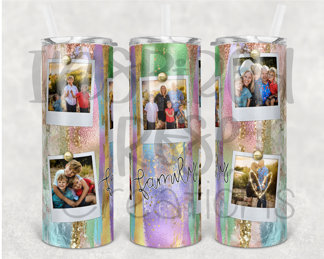 PREORDER Rainbow Brushstrokes Photo 20 oz Skinny Tumbler